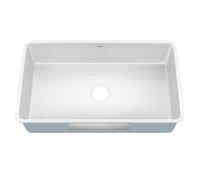 KRAUS Pintura 32-inch Porcelain Enameled Steel Undermount Single Bowl Kitchen Sink in White, KE1US32GWH