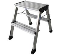 Krause 130037 Step Stool Aluminium Foldable 2.45m Silver 1.7kg