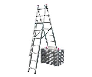 Krause Corda Aluminium Multi-Purpose Ladder 3 x 7 Steps Ladder Stair Function Folding Ladder Multi-Purpose Ladder Step Ladder Extendible