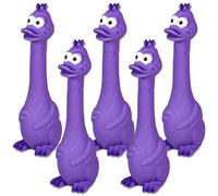 KrauzPet Squeaky Dog Toys, Interactive Latex Squeaker Duck Toy for Medium Small Dogs (Duck - 5 Pack)
