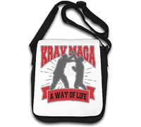 Krav MAGA A Way of Life Blocking Graphic Shoulder Bag White