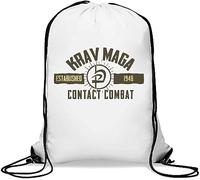 Krav MAGA Contact Combat Martial Art Established 1948 Gym Sack Casual Drawstring Bag White
