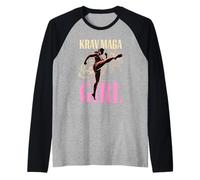 Krav MAGA Girl Martial Arts Self Defense Power Raglan Baseball Tee