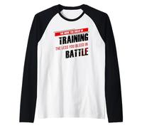 Krav Maga - More You Sweat in Training The Less You Bleed Raglan Baseball Tee