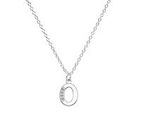 Kraven S925 Silver Initial Necklace Charm Necklace, Dainty Cubic Zirconia Letter Dainty Necklaces Jewelry Birthday Gifts for Women Girls (O)