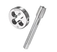 Kravonix M12 x 0.75mm Metric Tap and Die Set HSS Straight Fluted Machine Thread Right Hand Screw Tap and Round Threading Die Kit for Thread Repair