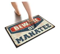 KRAZMURONGD Funny Doormat For Front Door Beware Of Manatee Doormat | Basement Decor Tiki Bar Decorations Gift For Husband Spring Door Mat Outdoor(50X80CM)