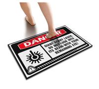 KRAZMURONGD Home Bar Decor Danger Giant Scary Laser Do Not Look Into Its Beam Floor Mat The Room Decorations Room Decor For Men(50X80CM)