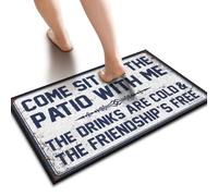 KRAZMURONGD House Mats Indoor Come Sit On The Patio With Me The Drinks Are Cold And The Friendship Is Free Floor Mat Fall Kitchen Mat Garage Decor For Men(65X90CM)