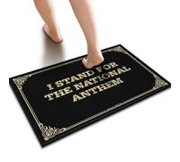 KRAZMURONGD Indoor Front Door Mat I Stand For The National Anthem Doormat Front Door Mat Indoor Cave Man Bar(65X90CM)