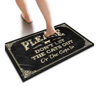 KRAZMURONGD Summer Outdoor Mat Please Don't Let The Cats Out Or The Cops In Doormat Gaming Room Accessories Patio Bar Accessories(65X90CM)
