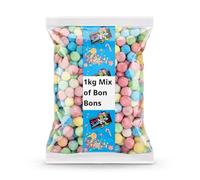 Krazy Kandi 1kg Mixed Bon Bons, Assorted Fruit and Bubblegum Flavoured Chewy Toffee Sweets, Bulk Sharing Bag | Blue Raspberry, Strawberry, Lemon and more | Classic Pic and Mix Selection