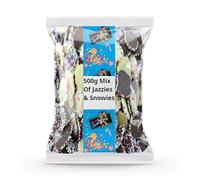 Krazy Kandi 500g Milk Chocolate Jazzies & White Snowies Mix | Bulk Sharing Bag | Retro Buttons with Rainbow Sprinkles | Traditional Party Favourites