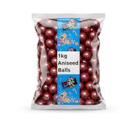 Krazy Kandi Aniseed Balls 1kg Bulk Bag | Traditional Hard Boiled Sweets | Intense Aromatic Flavour | Retro Pick and Mix for Sharing, Party Bags and Gifting