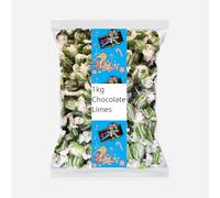 Krazy Kandi Chocolate Limes - 1kg Bulk Bag - Tangy Lime Flavored Hard Candy Shell with Smooth Milk Chocolate Center - Fresh, Delicious Treat for Parties, Gifts, and Snacking