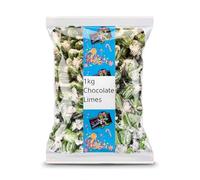 Krazy Kandi Chocolate Limes Hard Boiled Sweets 1kg Bulk Bag Individually Wrapped | Zesty Citrus Shell with a Smooth Cocoa Centre | Classic Retro Confectionery for Sharing