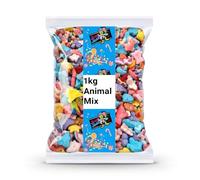 Krazy Kandi Jelly Filled Animal Mix 1kg Bulk Bag, Fruity Gummy Turtles Frogs and Bears | Jungle Selection for Party Bags and Sharing