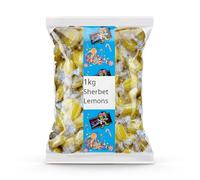 Krazy Kandi Sherbet Lemons 1kg Bulk Bag | Individually Wrapped Hard Boiled Sweets | Zesty Fizzy Centre | Retro Confectionery for Party Bags and Sharing