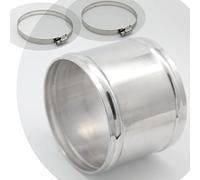 KRD PERFORMANCE 102mm(4") OD, Length 3" (76mm), Straight 4 Inch 6061 Aluminum Alloy Hose Joiner Tube Intercooler Pipe Connector High Class Glossy Polished Treatment Air Intake Tube with Bead Roll