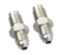 KRD PERFORMANCE -4 AN AN4 Male Flare to 7/16-24 Male Inverted Thread Pipe Brake Line Fitting Adapter Straight Stainless Steel 2 PCS