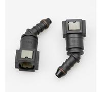 KRD PERFORMANCE 7.89mm (5/16) SAE to 5/16 (8mm) Barb 45 Degree for 1/4(6.35mm) ID Nylon Fuel Line Hose Quick Release Connector, Pack of 2