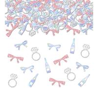 kreat4joy 200pcs Bow Confetti, She's Tying the Knot Bridal Shower Bow Diamond Ring Bottle Confetti for Women Girl, Bow Bridal Shower bachelorette Wedding Engagement Party Decoration