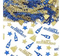 kreat4joy 200pcs Happy Retirement Decorations Confetti, Glitter Retirement Table Decorations for Men, Navy Blue Gold Farewell Decorations Party Confetti for Retirement Table Party Decorations Gift