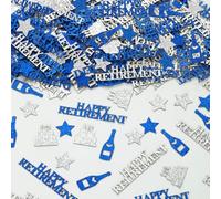 kreat4joy 200pcs Happy Retirement Decorations Confetti, Glitter Retirement Table Decorations for Men, Navy Blue Silver Farewell Decorations Party Confetti for Retire Party Decorations Gift