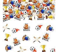 kreat4joy Born 2 Ball Birthday Decoration Boy, 200pcs Sport Theme Table Confetti Football Soccer Basketball Baseball Double-Sided Printing Table Decoration for Born Bone Two Ball 2nd Birthday Supplies
