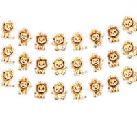 kreat4joy Lion Party Decoration, 3pcs Lion Theme Garland Banner DIY Craft Required for Wild Zoo Woodland Jungle Safari Animal Baby Shower 1st 2nd 3rd Birthday Decoration