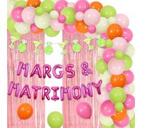 kreat4joy Margs and Matrimony Hen Party Decorations, Lemon Cocktail Engagement Party Decorations, Balloons Arch Banner Balloons Fringe Curtain for Mexican Fiesta Cactus