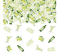 kreat4joy Martini Theme Birthday Party Decorations, 200pcs A Tiny Bit Older Theme Confetti Green Martin Martini Bar Confetti Table Decorations for Woman Girl Martini Bar Birthday Party