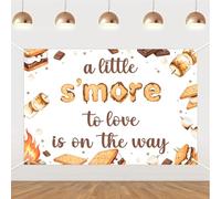 kreat4joy S’More Baby Shower Decoration A Little S’More to Love is on The Way Be Backdrop Banner 5 * 3ft Marshmallow Theme Vinyl Background with Pre-Punched Hole for Camping Gender Reveal Decoration
