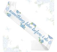 kreat4joy Something Blue Before I Do Decoration Sash, Blue Hydrangea Bridal Shower Decoration Sash for Woman Girl Blue Flower Chinoiserie Bridal Shower Bachelorette Decoration