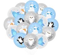 kreat4joy Winter Animals Birthday Party Decorations, Arctic Polar Animals Latex Balloon Winter Animals Baby Shower Party Favors for Winter Theme Arctic Animals Party Decorations