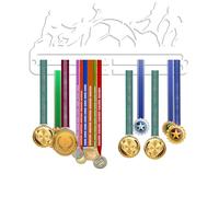 KreateSquare Football Medal Hanger | Sturdy 2-Row Medal Display Rack with Football Sport Theme | Durable 3mm Acrylic Medal Holder | Ideal Wall & Bedroom Decoration (White)