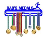 KreateSquare Medal Hanger for Dad | Sturdy 2-Row Medal Display Rack Made from 3mm Acrylic | Durable Medal Holder | Ideal Wall & Bedroom Decoration (Royal Blue)