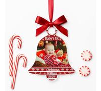 KreateSquare Personalised Baby’s First Christmas Bauble by (Clear Acrylic)