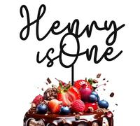 KreateSquare Personalised Birthday Cake Topper Customised with Any Name & Age, Wooden Happy Birthday Cake Decorations, Perfect for 18th, 30th, 40th, 50th, 60th, 80th & 90th Birthdays (Black Wood)