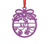 KreateSquare Personalised Christmas Bauble, 950 GSM (1.7 mm) Double-Sided Glitter Xmas Tree Decoration, Custom Name Baubles, Red, White & Green Christmas Ornaments (Muse, Mistletoe)