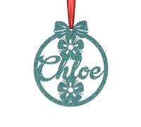 KreateSquare Personalised Christmas Bauble, Custom Name Xmas Tree Decoration, 950 GSM (1.7 mm) Double-Sided Glitter Ornament, Unique Keepsake Gift