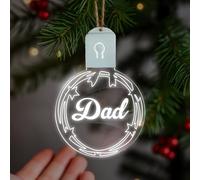 KreateSquare Personalised Christmas Bauble - Large LED Christmas Decoration, Rechargeable 7-Colour Changing RGB Ornament, Customise Name, Giant Personalised Christmas Tree Decorations (Design 18)