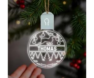 KreateSquare Personalised Christmas Bauble - Large LED (Design 1)