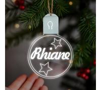 KreateSquare Personalised Christmas Bauble - Large LED (Design 4)