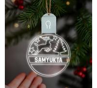 KreateSquare Personalised Christmas Bauble - Large LED (Design 9)