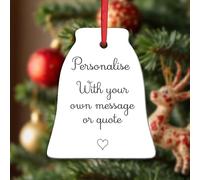 KreateSquare Personalised Christmas Baubles Bell Shape Ceramic Christmas