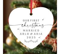 KreateSquare Personalised Christmas Baubles Newly Married (K1479-D01)
