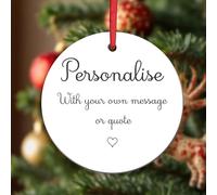 KreateSquare Personalised Christmas Baubles Round Shape Ceramic Christmas Tree Decorations Hanging Xmas Trees Bauble Balls | Piece of Heart for Your Christmass Tree Where Memories Sparkles