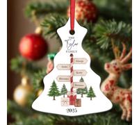 KreateSquare Personalised Christmas Baubles Tree Shape Ceramic Christmas Tree Decorations Hanging Xmas Trees Bauble Balls | Piece of Heart for Your Christmass Trees Where Memories Sparkles