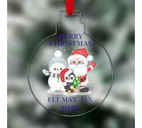 KreateSquare Personalised Christmas Tree Decorations Baubles for Family of 3 with Name | Xmas Tree Decoration Hanging Ornaments Personalised Bauble for Xmas Decorations